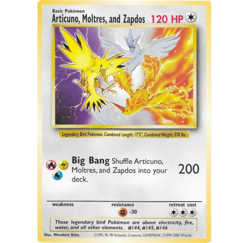 Articuno, Moltres, and Zapdos (Warner Bros. Promo) - Jumbo Card (PR)